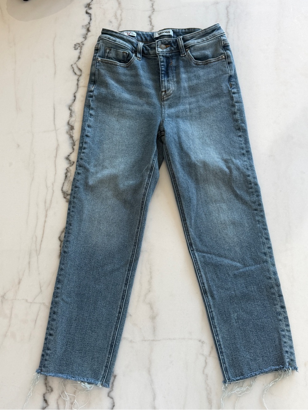 Vigoss Straight Leg Jeans in Medium Wash Blue